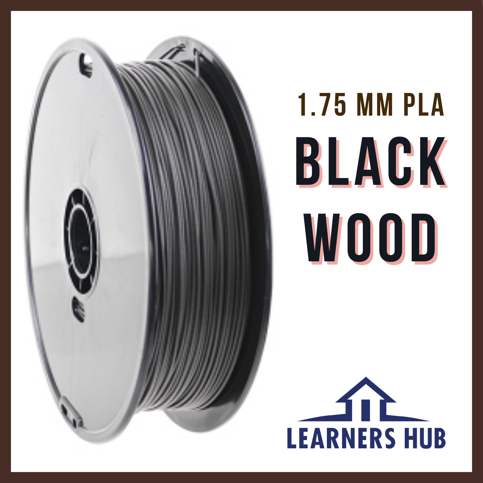 1KG 1.75mm Black Wood PLA Filament