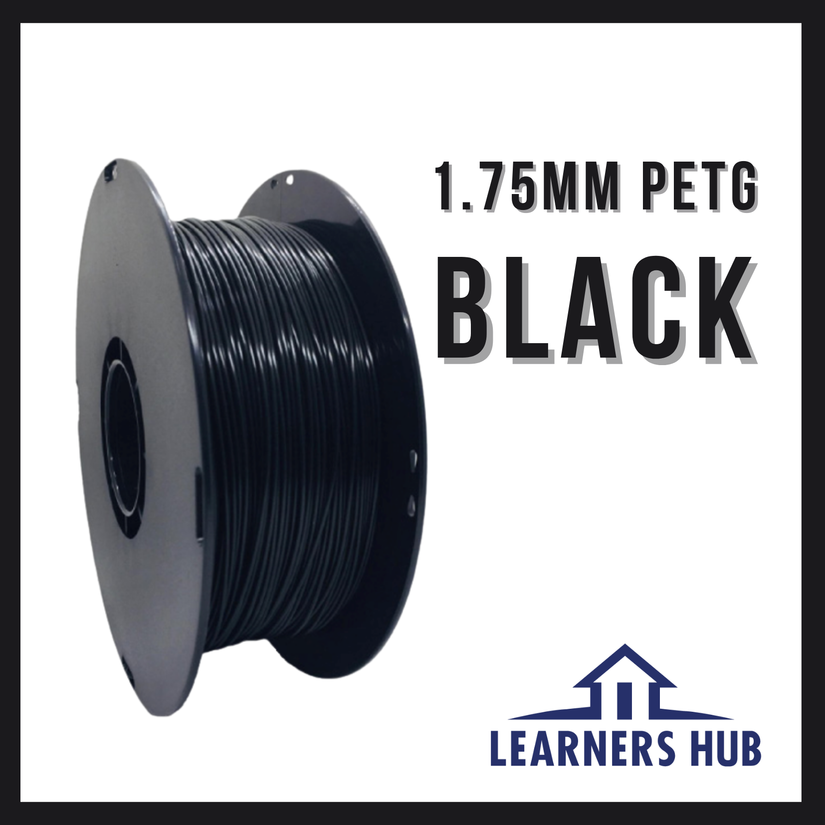 1KG 1.75mm Black PETG Filament 