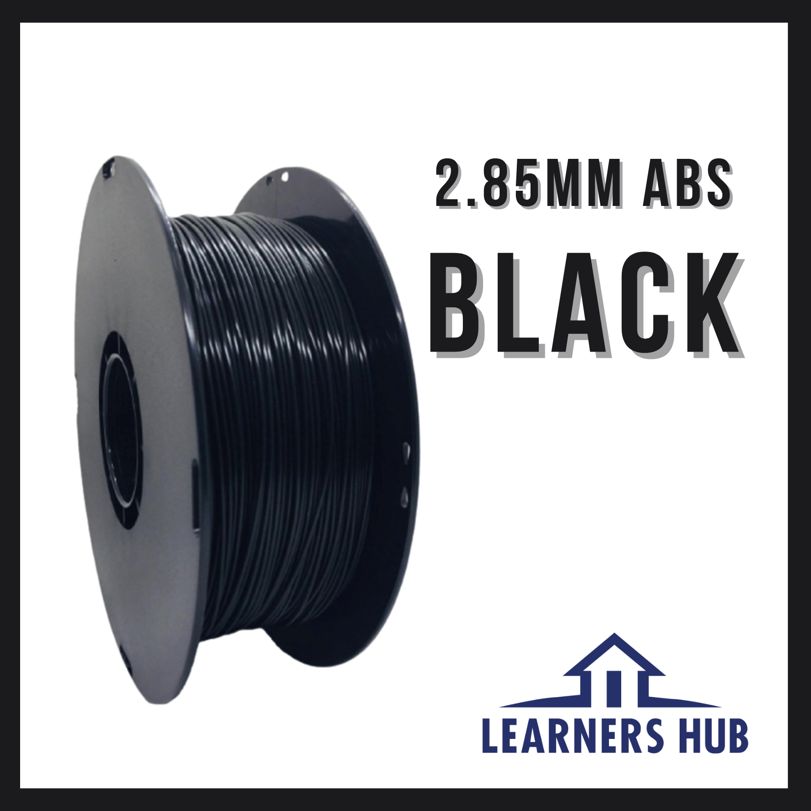 1KG 2.85mm BLACK ABS Filament 